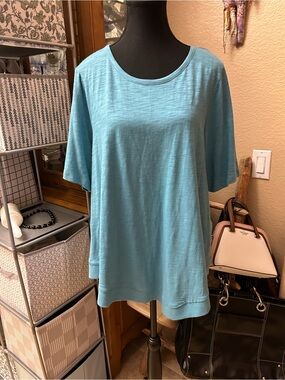 Chico's Light Blue Short Sleeve Tee
